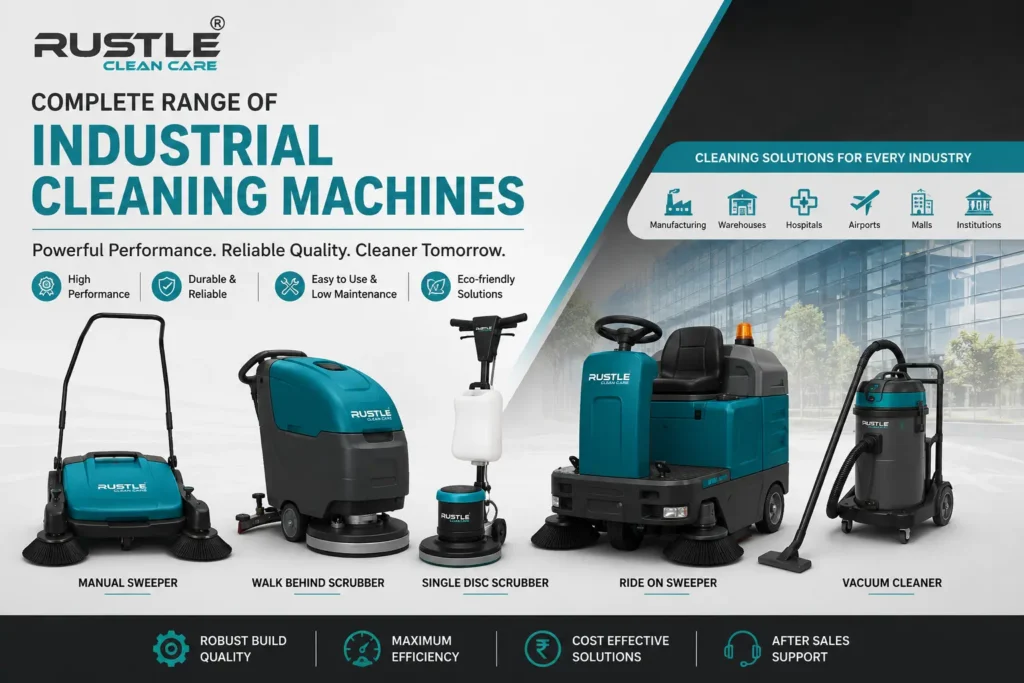 Top 10 Benefits of Using Industrial Cleaning Products in Manufacturing Plants 2 Industrial Cleaning Machines Manufacturer and Supplier in India - Rustle Clean Care