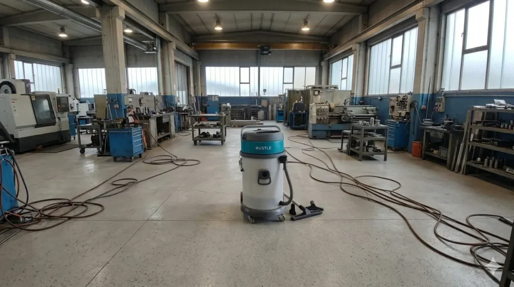 Industrial vacuum cleaner after cleaning place Industrial vacuum cleaner after cleaning place