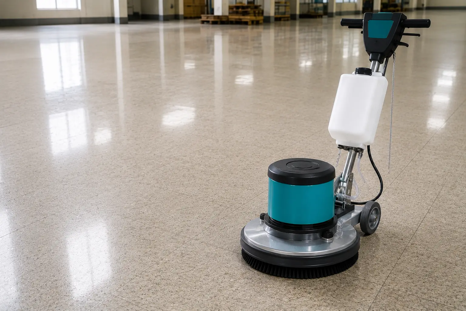 Single disc scrubber using dirty floor clean