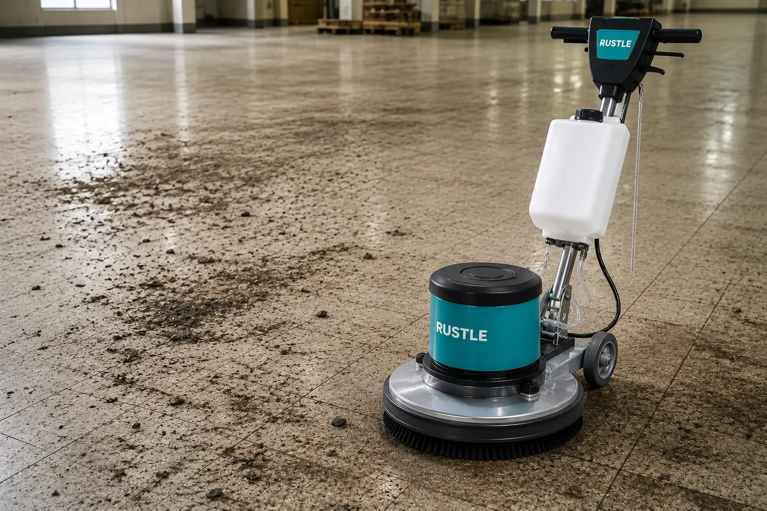 Single disc scrubber using dirty floor