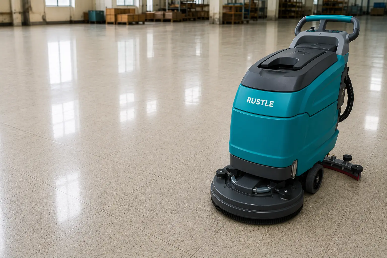 walk behind the scrubber, dirty floor clean